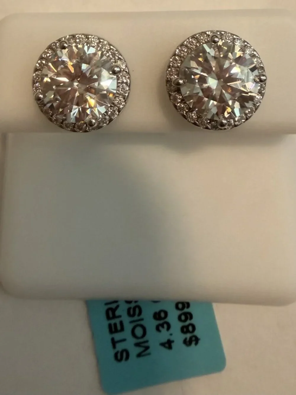 Sterling Silver Moissanite Earrings 4.38 CTW VVSD Color